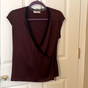 Burgundy silk Bailey/44 evening blouse